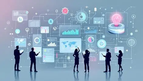 Interconnected digital interfaces irish business professionals ai fintech