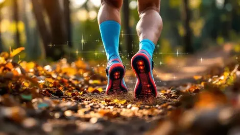 Runner forest trail brisbane smart socks sensors gps biomechanics